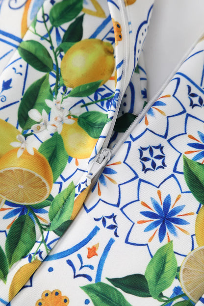 Bella Limone Zitronen-Kleid mit mediterranem Muster