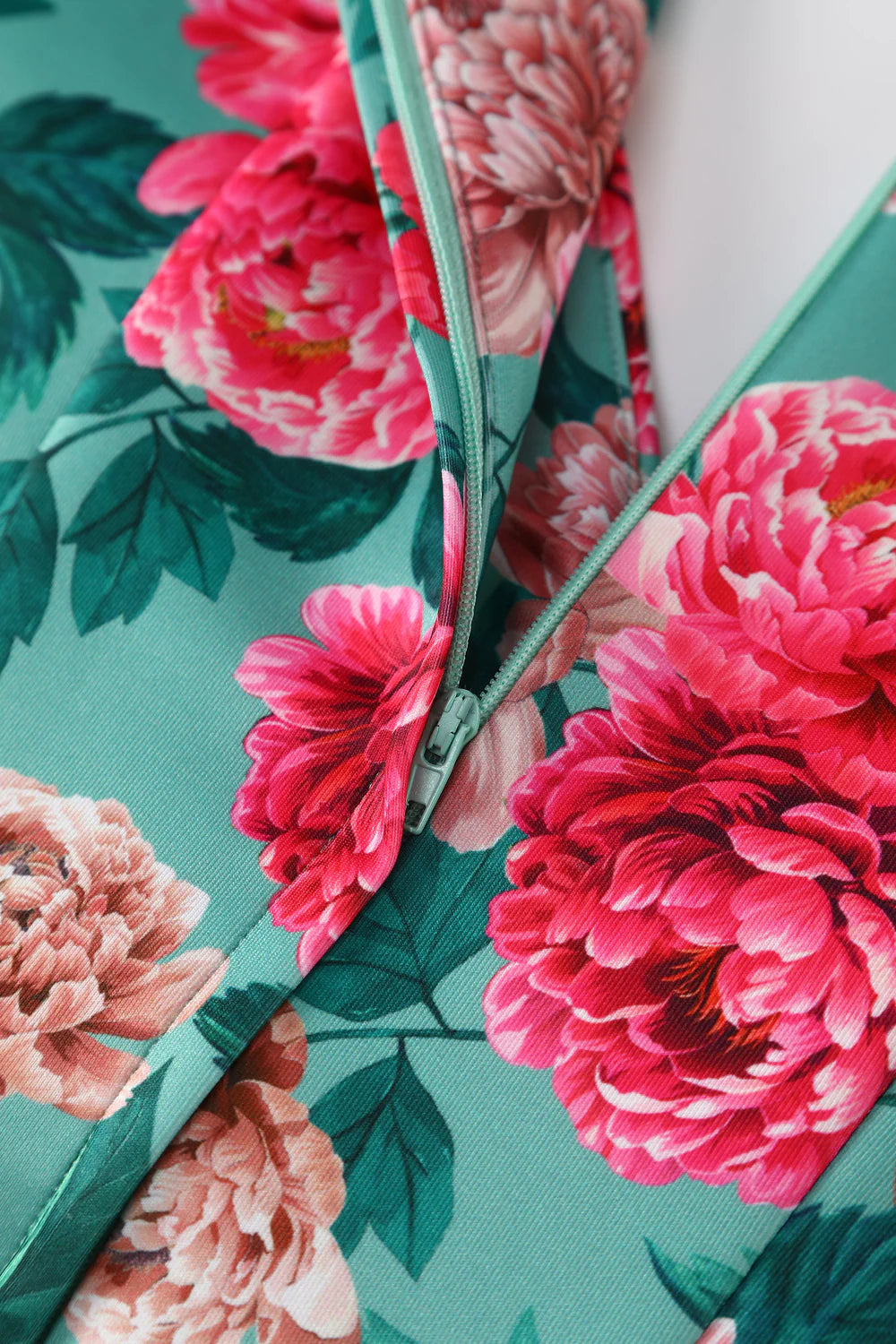 Pink Peony Lily Kleid in mint