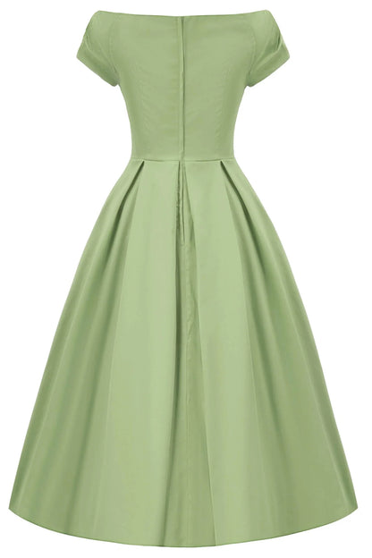 Lily Pistachio Off Shoulder Dress