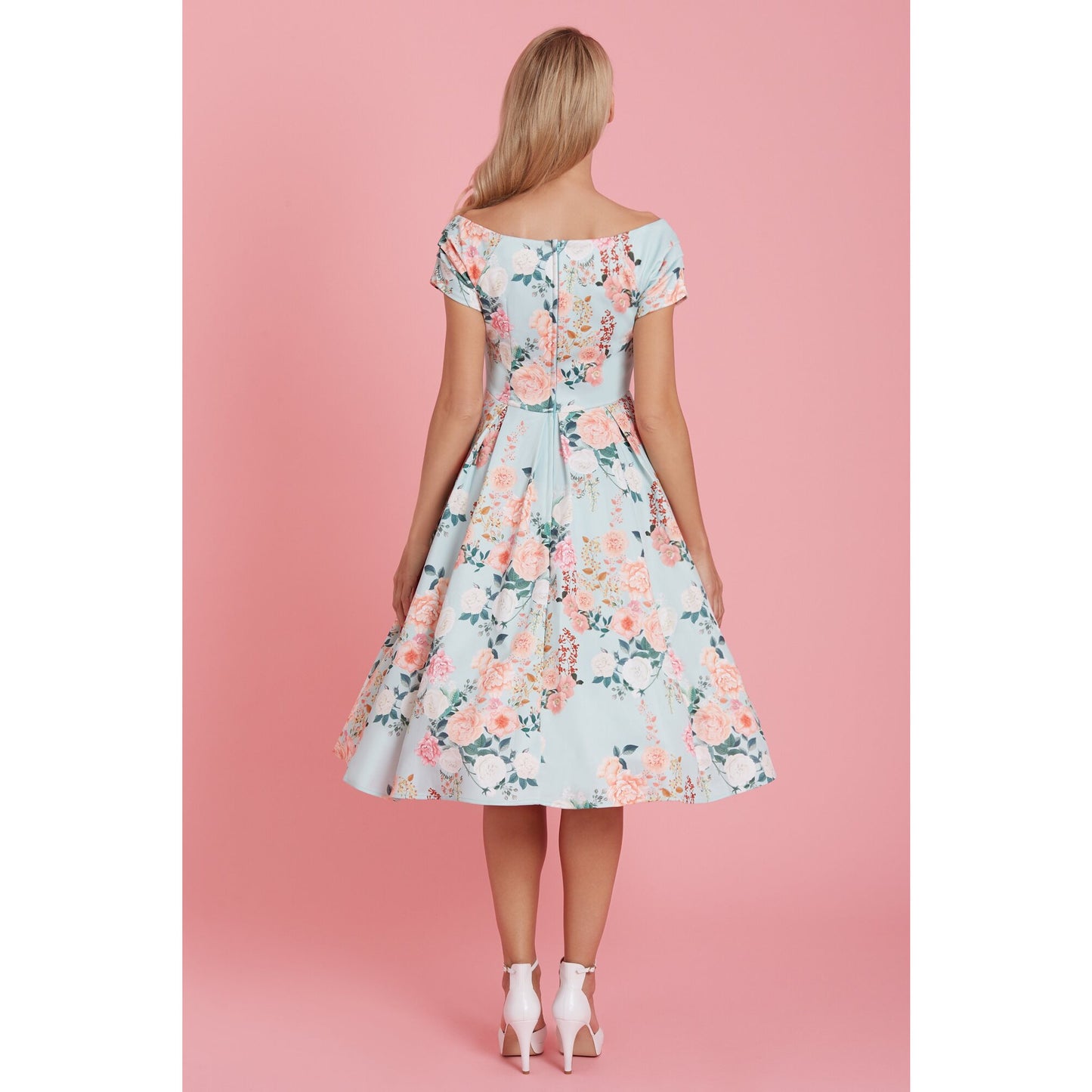 Floral Lily Dress light blue