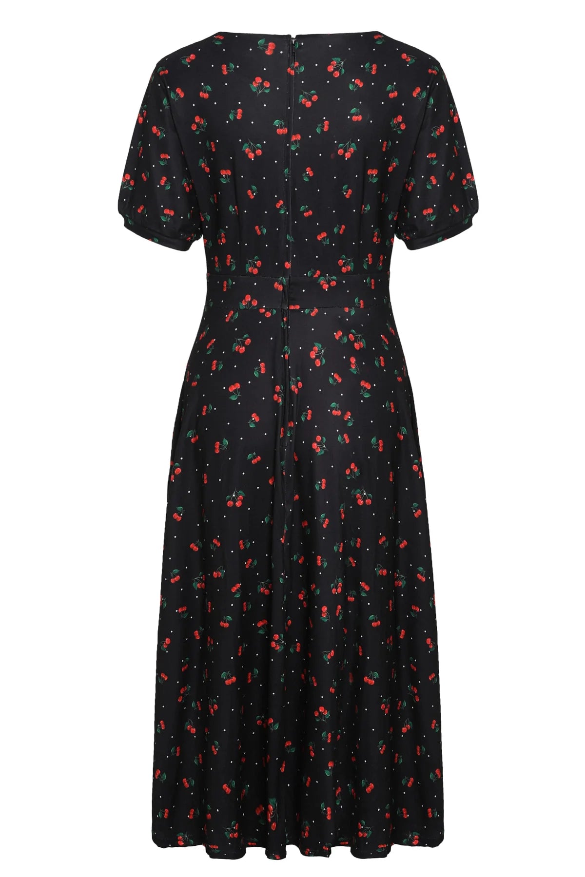 Black Cherry 40s Tea Dress - Kleid mit Kirschen