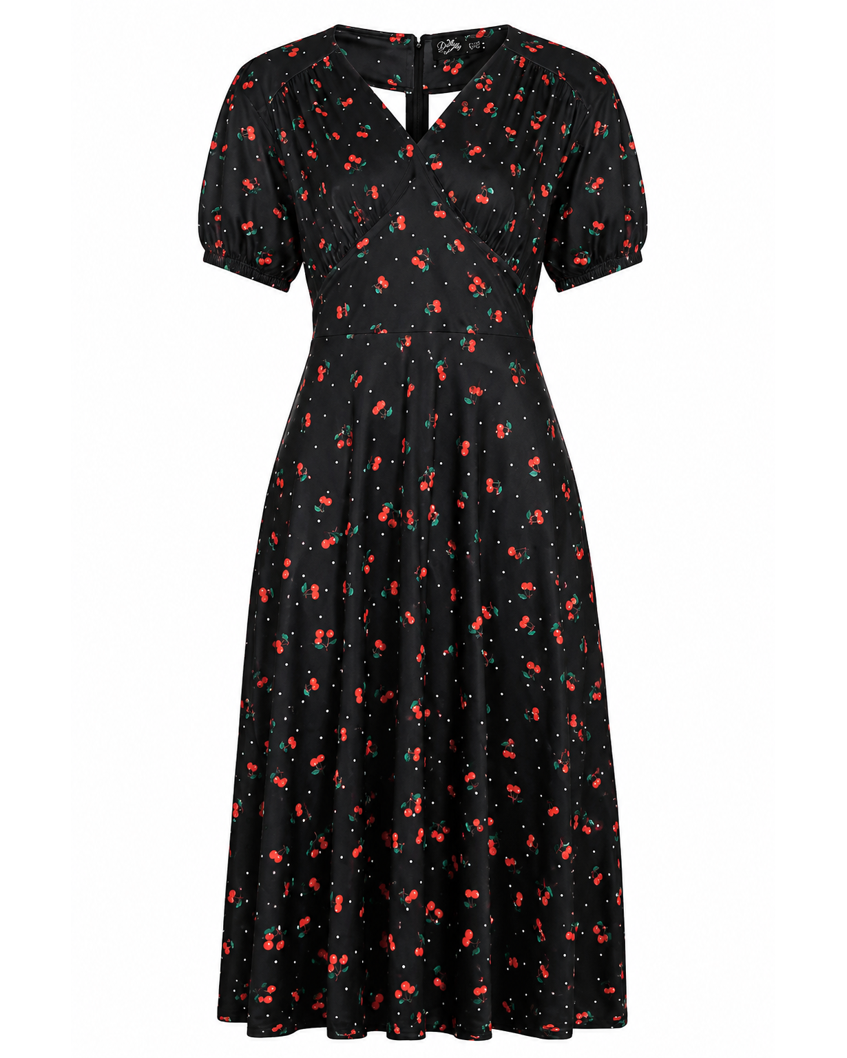 Black Cherry 40s Tea Dress - Kleid mit Kirschen