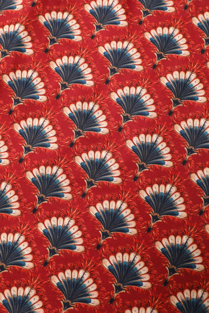 Rust Red Fanbust Dress - 40s Kleid mit Fächerprint