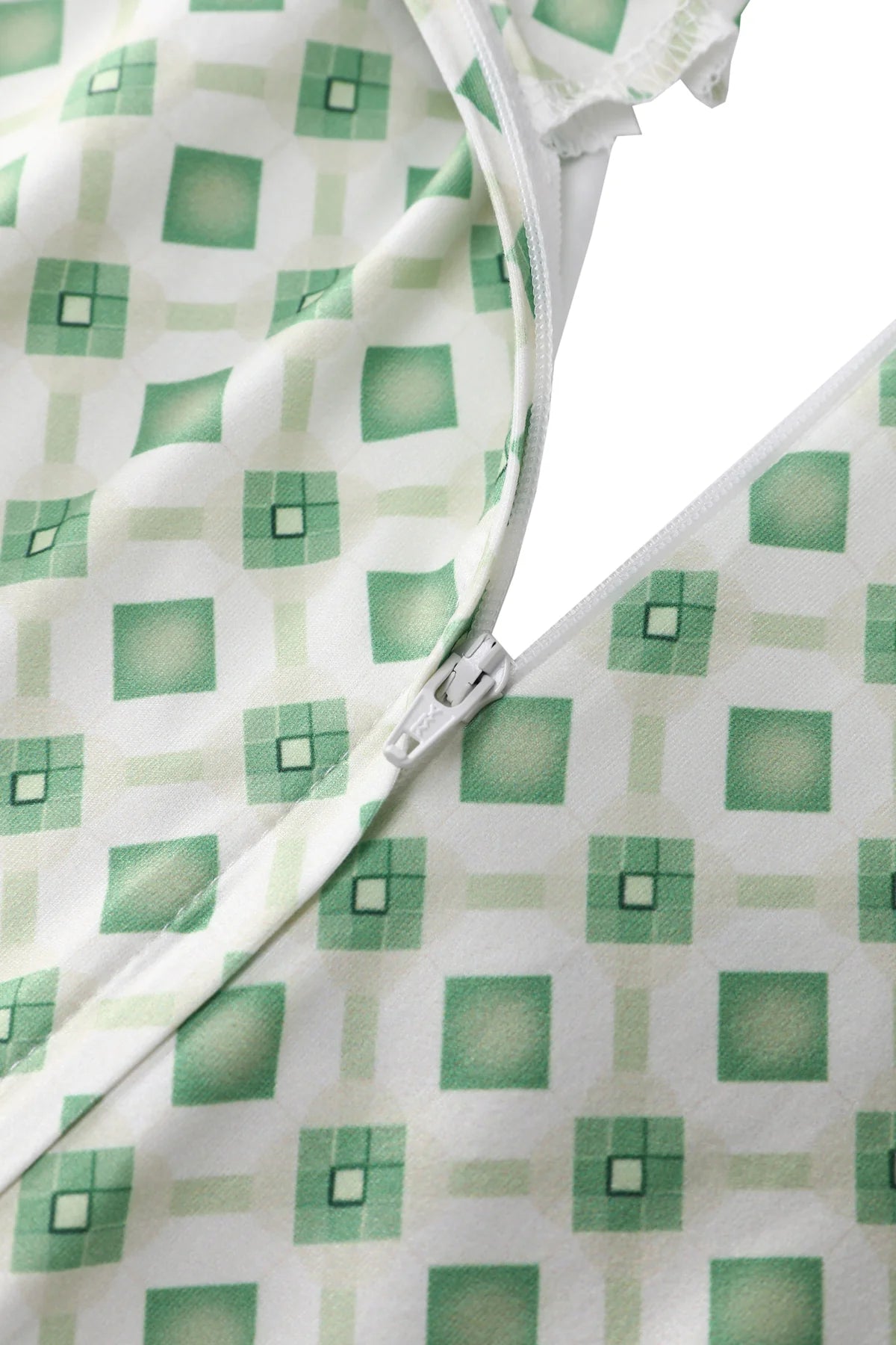 Light Green Geometric 40s Dress - Retro Kleid im 40er Look