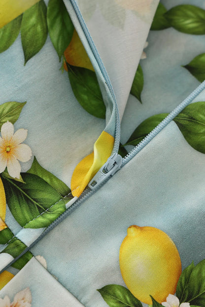 Blue Lemon Dress - Kleid mit Zitronen