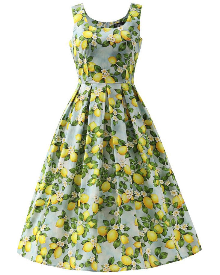 Blue Lemon Dress - Kleid mit Zitronen