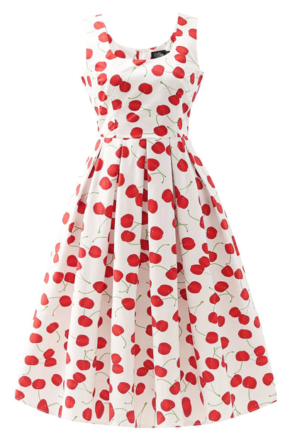 Red Cherry Ophelia Dress - Kirschenkleid in weiß