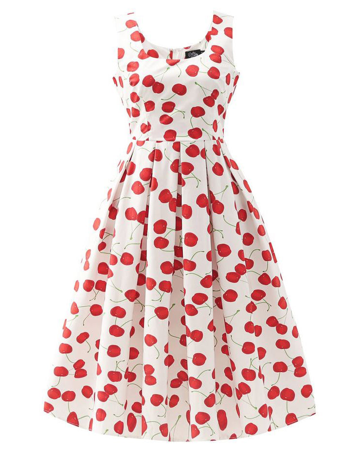 Red Cherry Ophelia Dress - Kirschenkleid in weiß