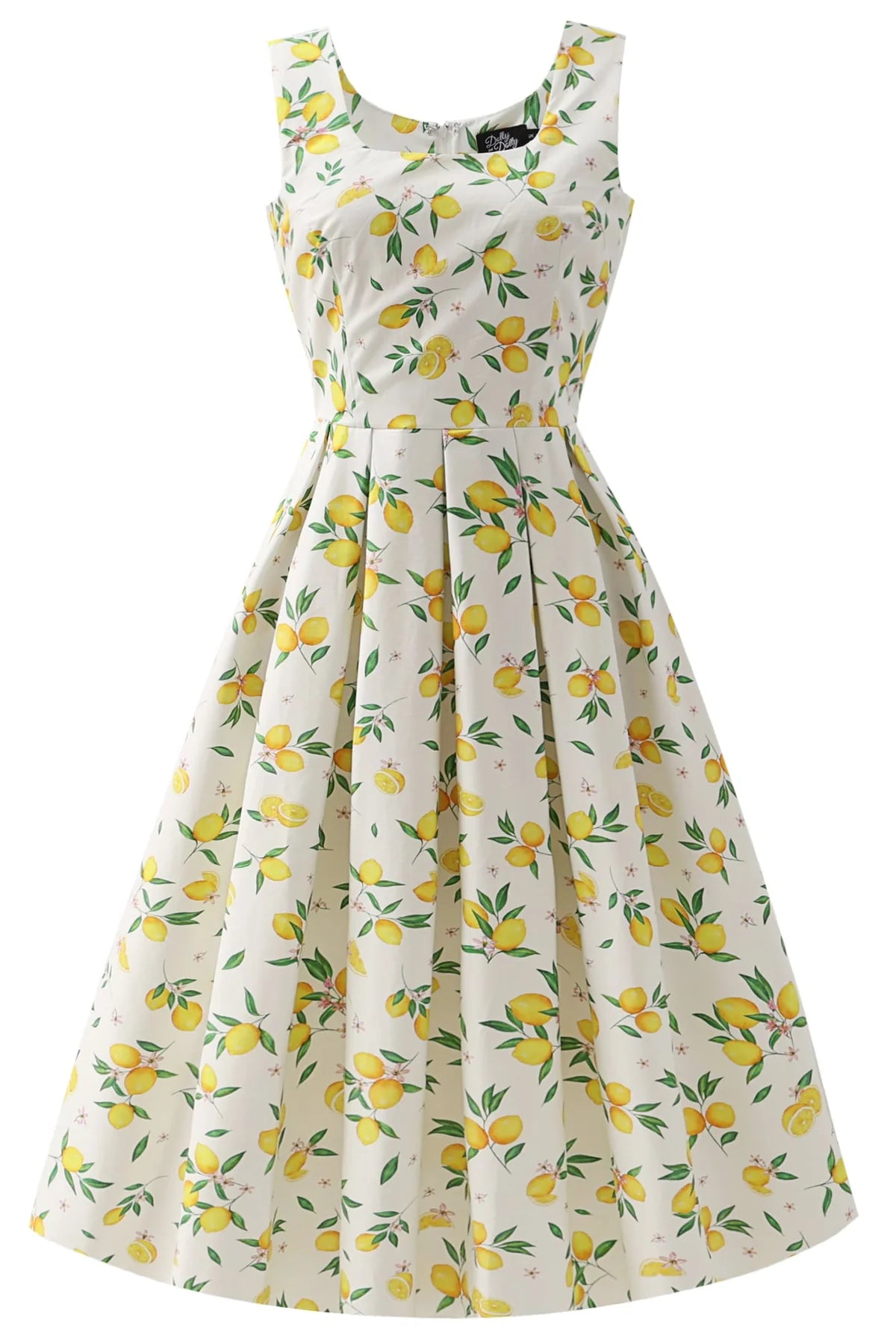 White Lemon Dress - Retro Kleid mit Zitronen