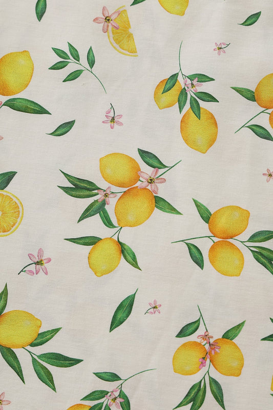 White Lemon Dress - Retro Kleid mit Zitronen
