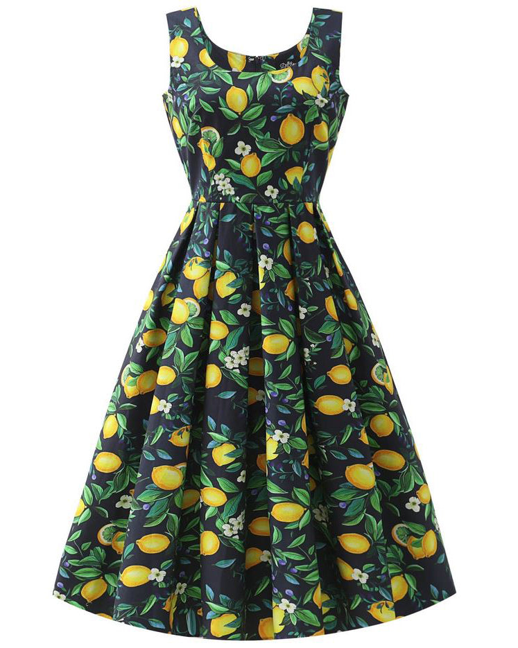 Black Lemon Ophelia Dress - Kleid mit Zitronen