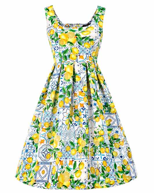 Lemon Dress Amanda - mediterranes Zitronen-Kleid