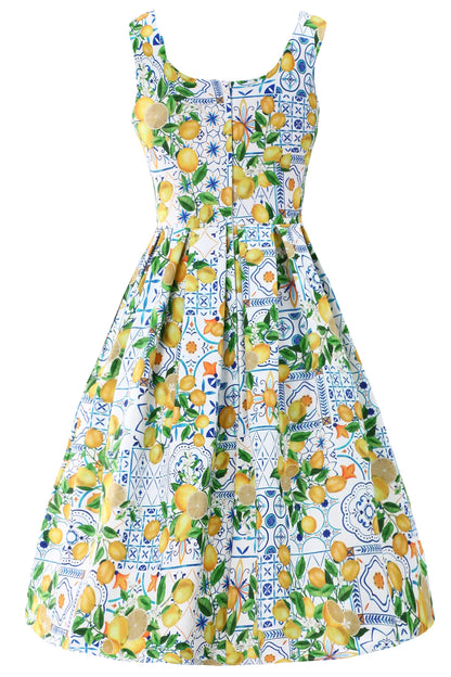 Lemon Dress Amanda - mediterranes Zitronen-Kleid