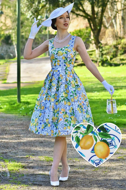 Lemon Dress Amanda - mediterranes Zitronen-Kleid