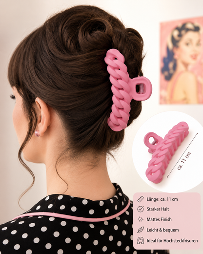 Haarklammer mit Flechtoptik in pink