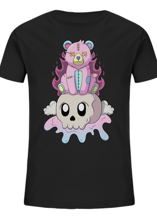 Kawaii Bear on Skull - Kids Organic Shirt