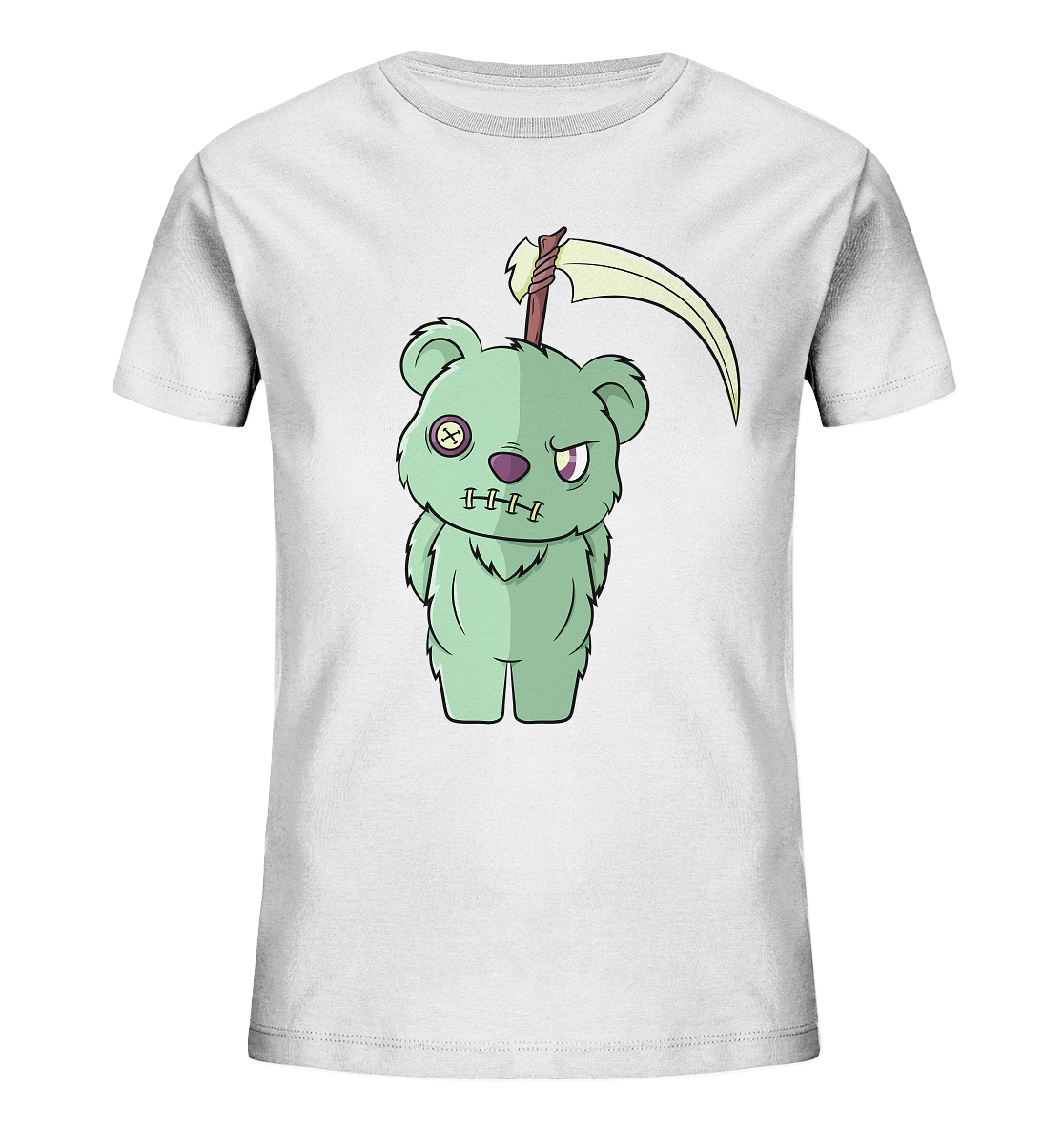 Kawaii Green Teddy - Kids Organic Shirt