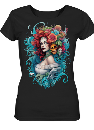 23-1177 Dias de los Muertos Lady Orange Skull - Ladies Organic Shirt