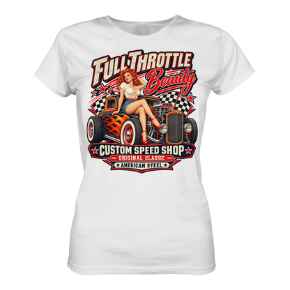 Full Throttle Beauty – Vintage Rockabilly Ladies T-Shirt