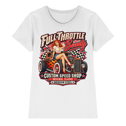 Full Throttle Beauty – Vintage Rockabilly Ladies T-Shirt