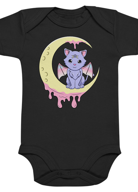 Kawaii Moon Cat - Organic Baby Bodysuite