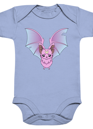Kawaii Pink Bat - Organic Baby Bodysuite