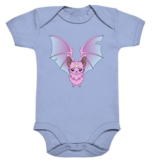Kawaii Pink Bat - Organic Baby Bodysuite