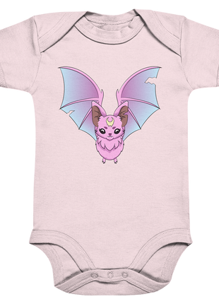 Kawaii Pink Bat - Organic Baby Bodysuite