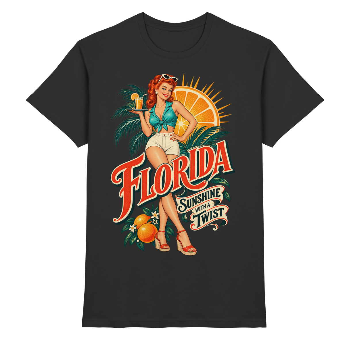 Florida Pinup Sunshine with a Twist Rockabilly T-Shirt – Produktansicht