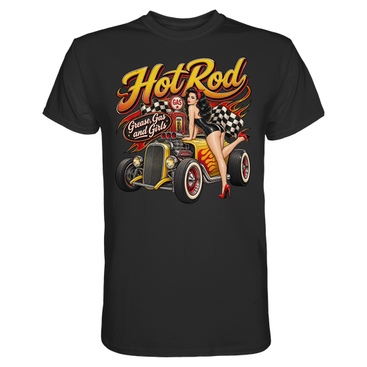 Hot Rod - Grease Gas & Girld - Pinup Rockabilly - T-Shirt