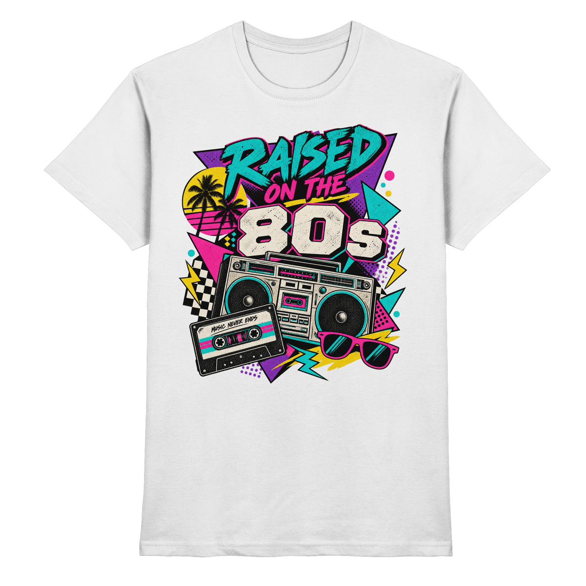 Raised on the 80s – Retro 80er T-Shirt