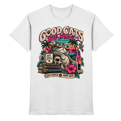Good Cats, Bad Habits – Retro Style Cat T-Shirt