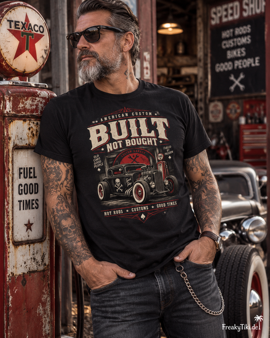 American Custom Vintage – Hot Rod T-Shirt von FreakyTiki in Schwarz – Produktvisualisierung 2