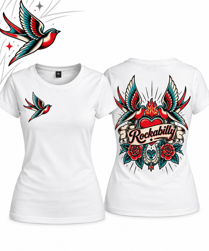 Rockabilly Swallow – Schwalben Ladies T-Shirt