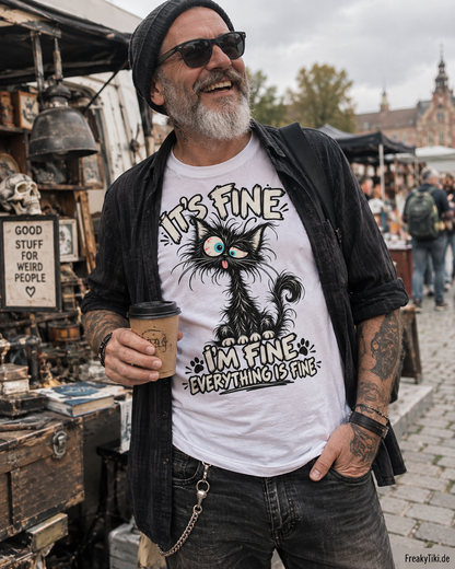 Crazy Cat – Everything Is Fine T-Shirt