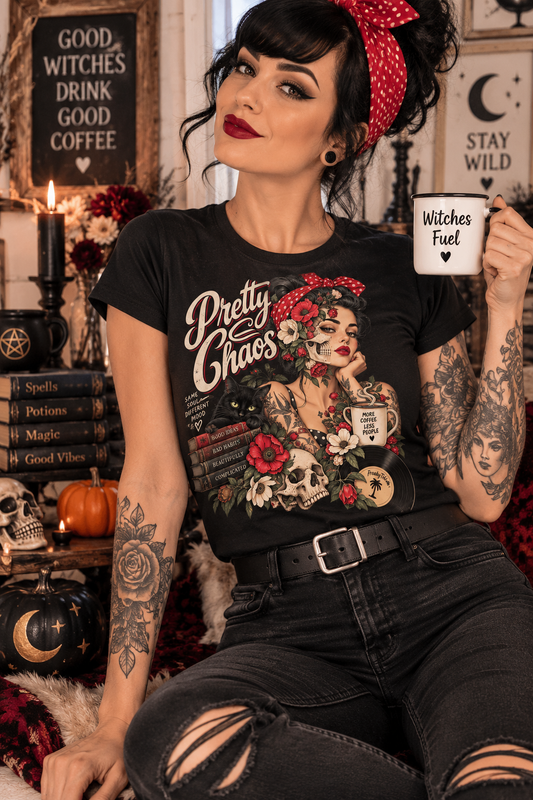 Pretty Chaos – Tattoo Rockabilly Ladies T-Shirt