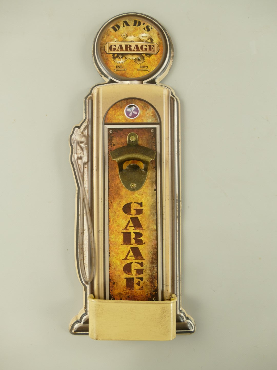 Blechschild Retro Tankstelle mit Flaschenöffner 48 cm