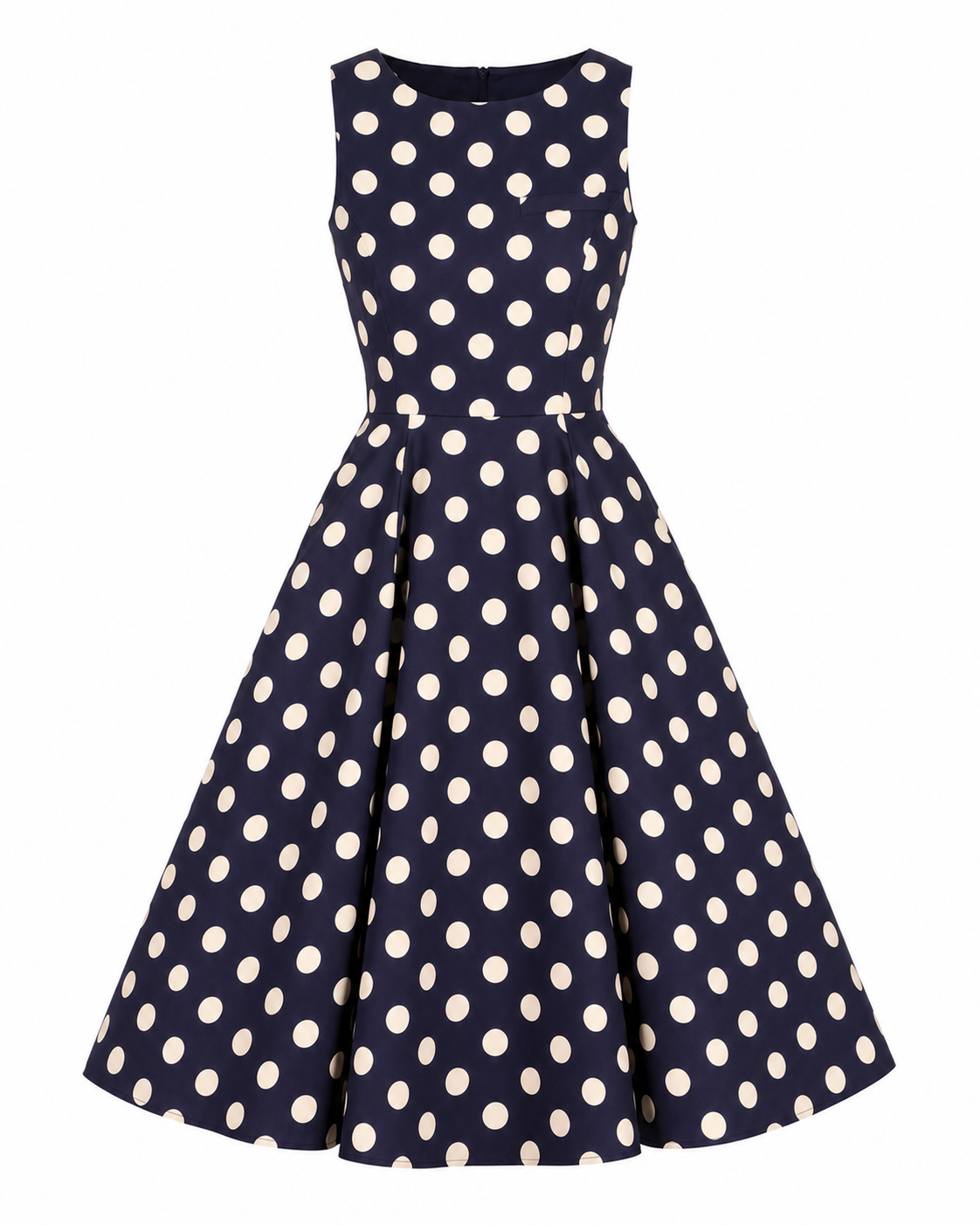 Mina Polka Dress in navy-blau mit cremefarbenen Dots