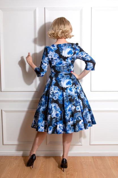 Valentina Blue Flower Kleid