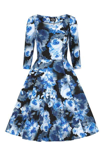Valentina Blue Flower Kleid