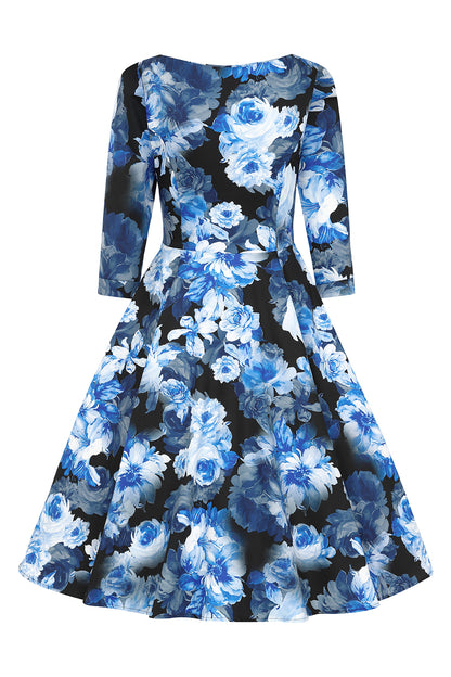 Valentina Blue Flower Kleid