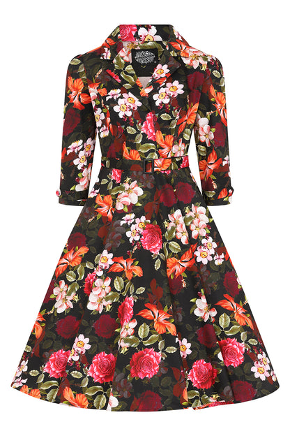 Kali Herbstblumen Vintage Kleid