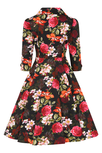 Kali Herbstblumen Vintage Kleid
