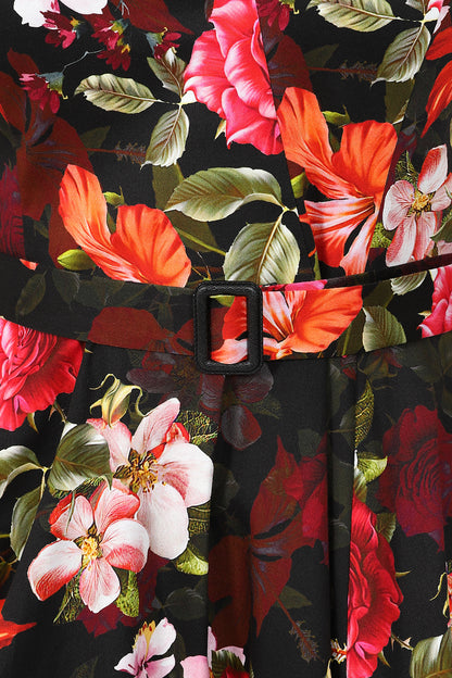 Kali Herbstblumen Vintage Kleid