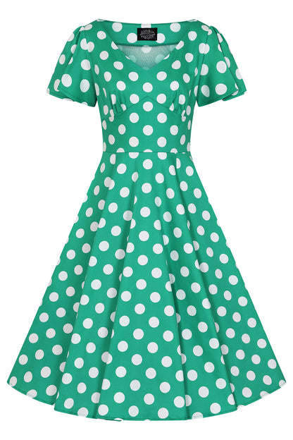 Nina Polka Kleid grün