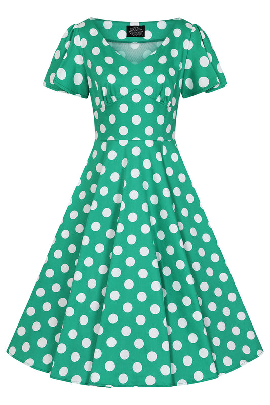 Nina Polka Kleid grün