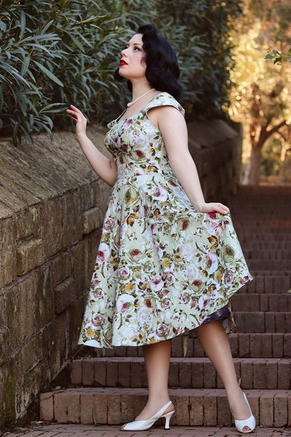Emilia Green Flower Kleid