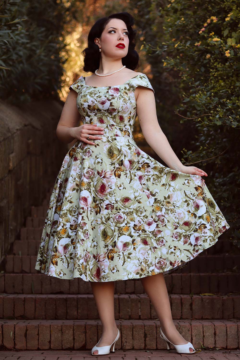 Emilia Green Flower Kleid