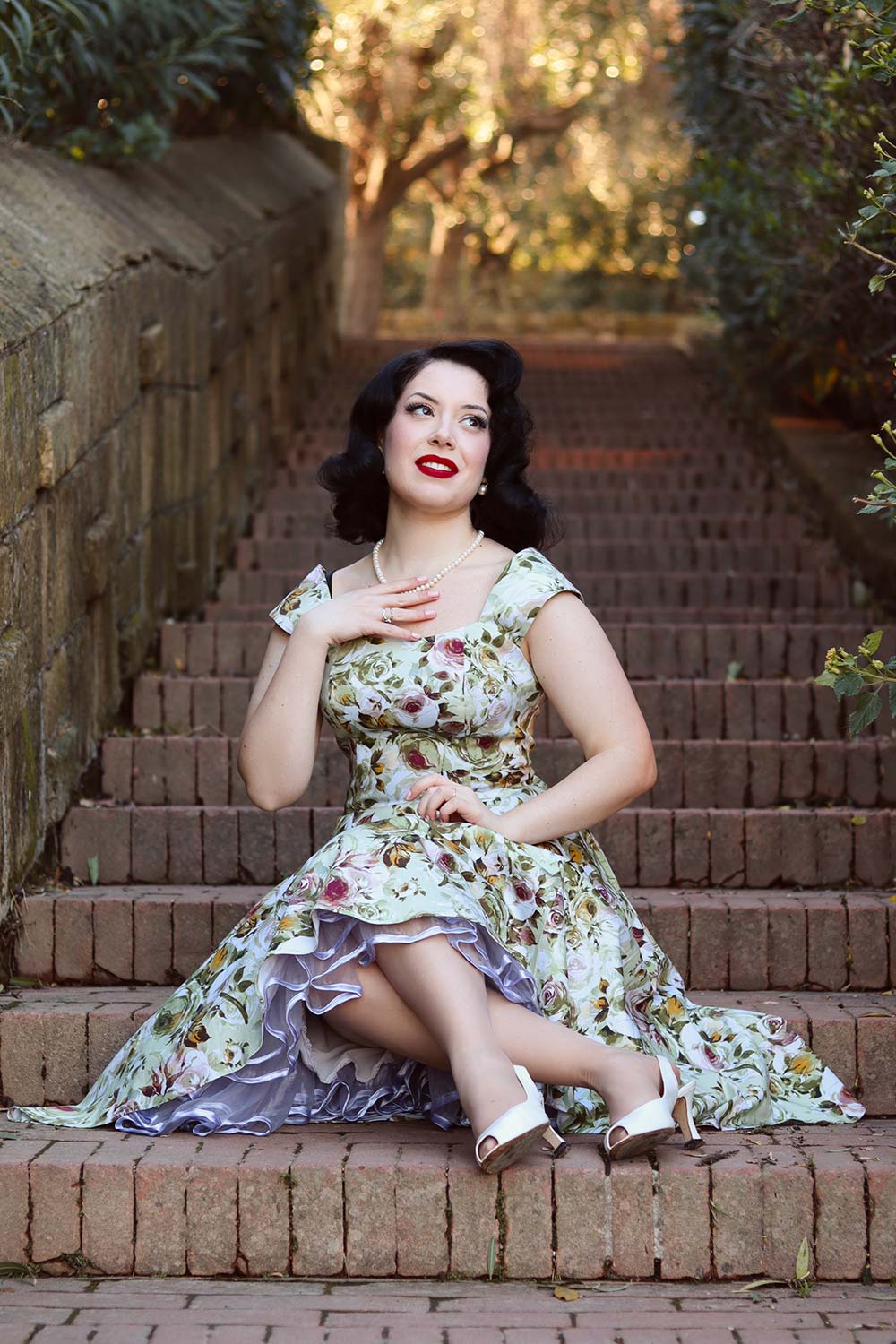 Emilia Green Flower Kleid