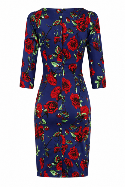 Nancy Pencil Dress - Kleid mit Rosen